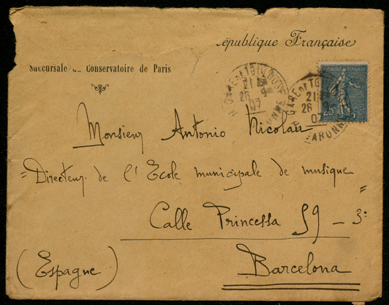 [Carta de Bernard Crocé-Spinelli, director del Conservatori de Toulouse, a Antoni Nicolau]