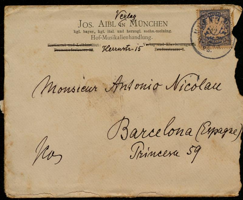 [Carta de l’editorial Jos. Aibl Verlag a Antoni Nicolau]