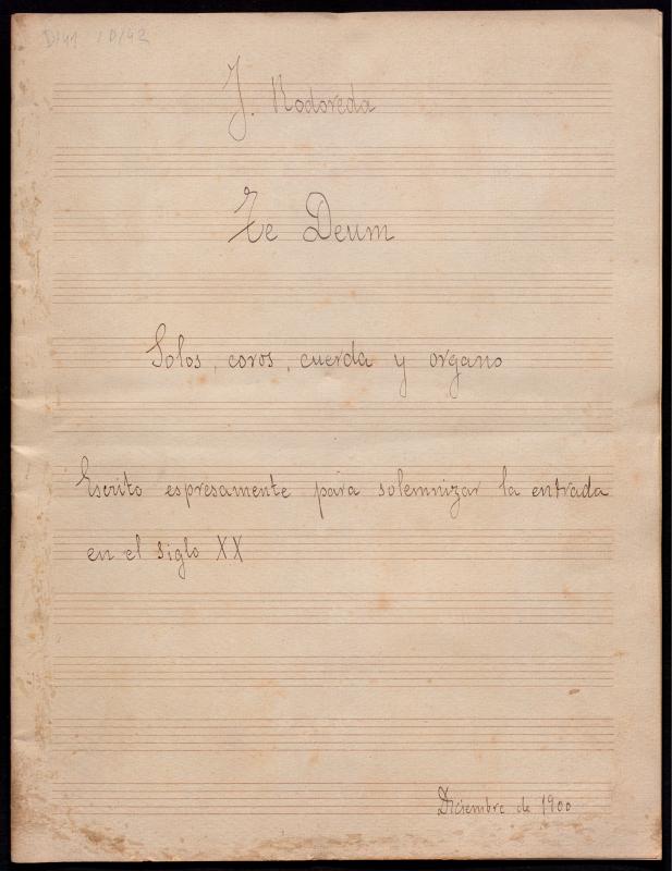 Te Deum: solos, coros, cuerda y organo