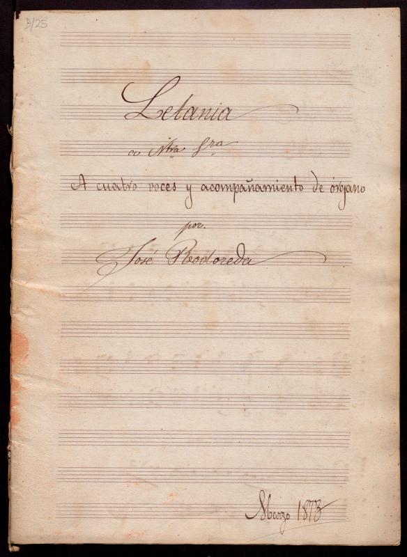 Letania a nuestra señora: a cuatro voces y acompañamiento de órgano