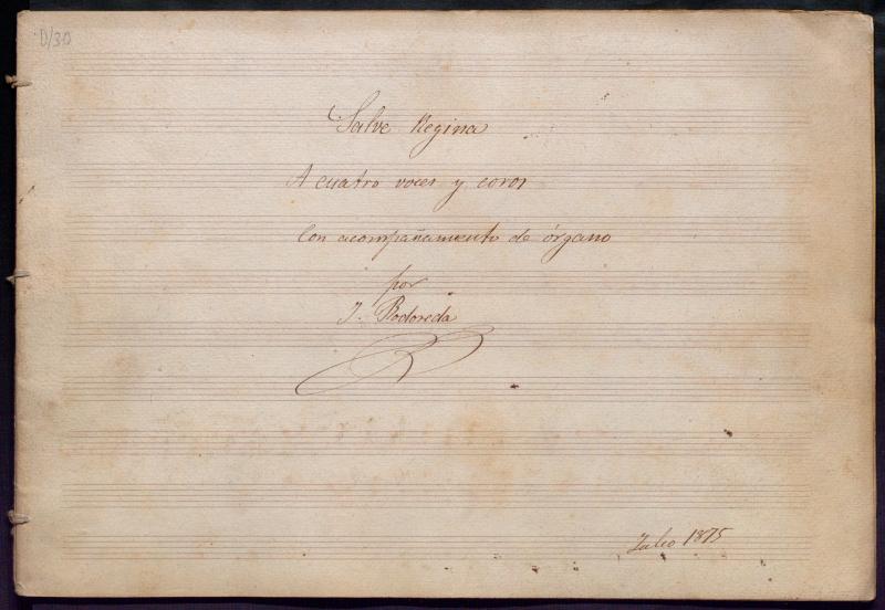 Salve Regina: a cuatro voces y coro con acompañamiento de órgano