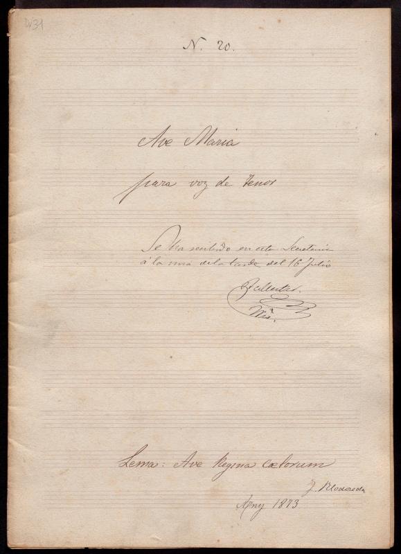 Ave Maria: para voz de tenor