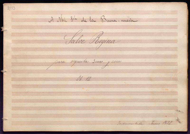 Salve Regina para orquesta 3 voces y coro