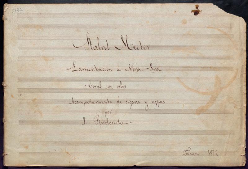 Stabat Mater: Lamentación a Ntra. Sra.: Coral con coros solos y acompañamiento de órgano y arpas