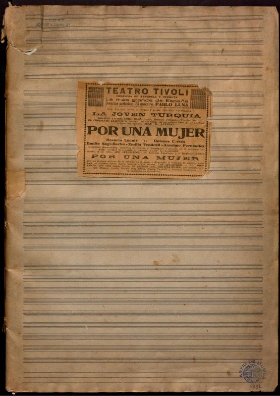 [Articles varis de la sarsuela “Por una mujer”]
