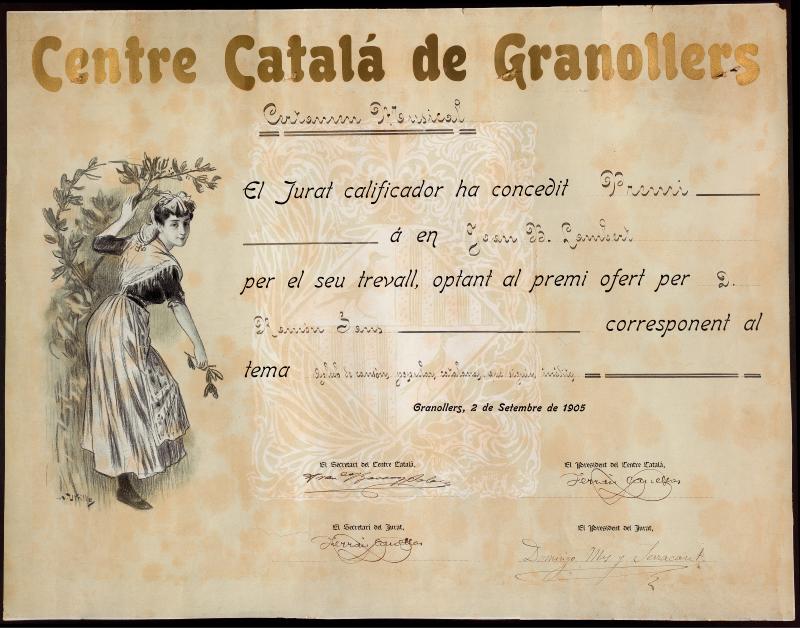 Diploma del Centre Català de Granollers