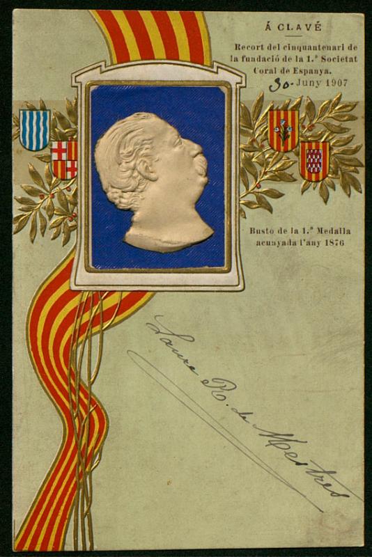 [Postal en homenatge a Josep Anselm Clavé.]