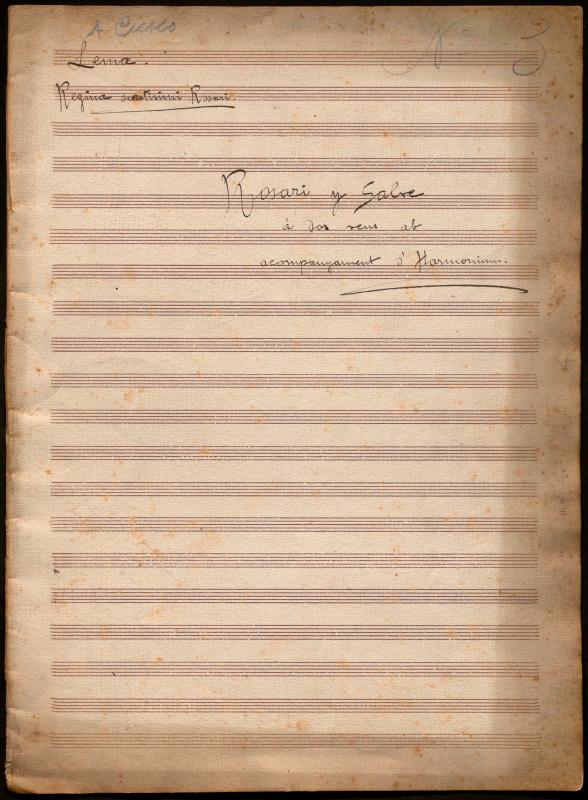 Rosari y salve a dos veus ab acompanyament d’harmonium.
