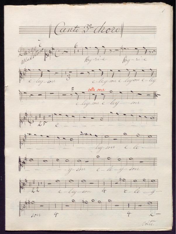 Originale Messa a 8 voci concertata con Violini, Oboe, Corni, e Trombe