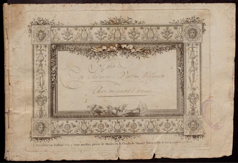 Aria Con Chitarra e Violino Obbligato. Aun cor gentile é tenero