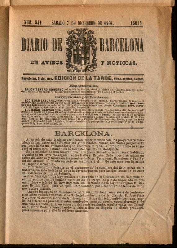 [Article sobre el concert de l’Orfeó Català al teatre Novetats de Barcelona el 6 de desembre de 1901]