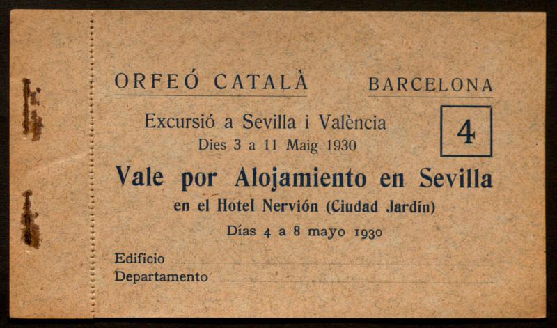 [Excursió de l’Orfeó Català a Sevilla i a València]