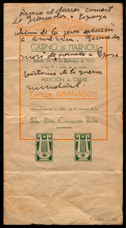 [Programes de concerts, de certàmens i de teatre organitzats per diverses institucions]