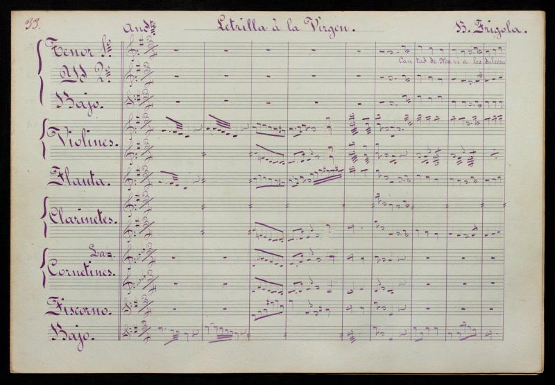 Letrilla à la Virgen.