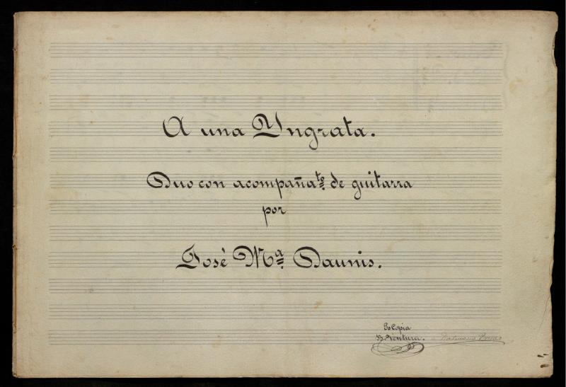 A una Yngrata. Duo con acompañato. De guitarra