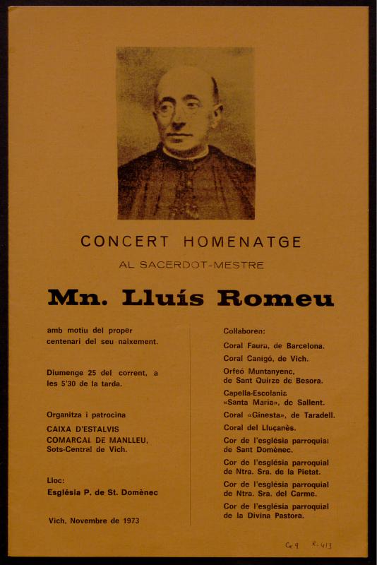 [Programes de concert d’homenatges a Lluís Romeu]