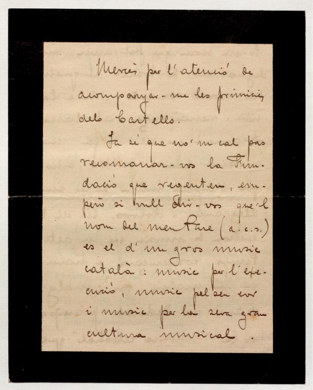 Carta de Rafael Patxot a en Joan Salvat