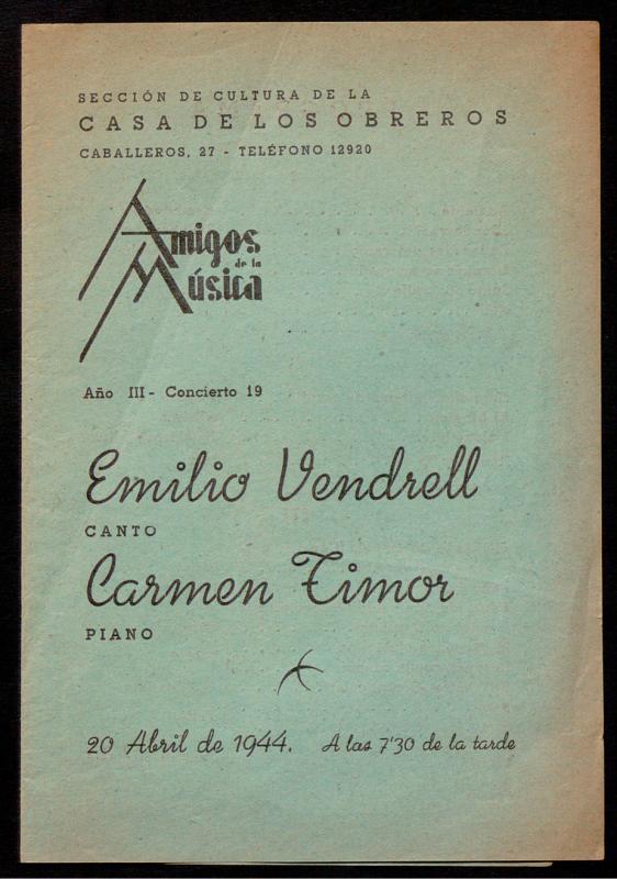 Programes de concerts de l’Emili Vendrell