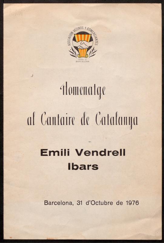 Programes de concert dedicats a la memòria de l’Emili Vendrell