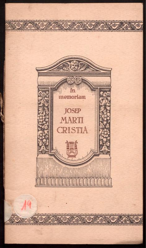 A la memòria del nostre malaguanyat compositor en Josep Martí i Cristià