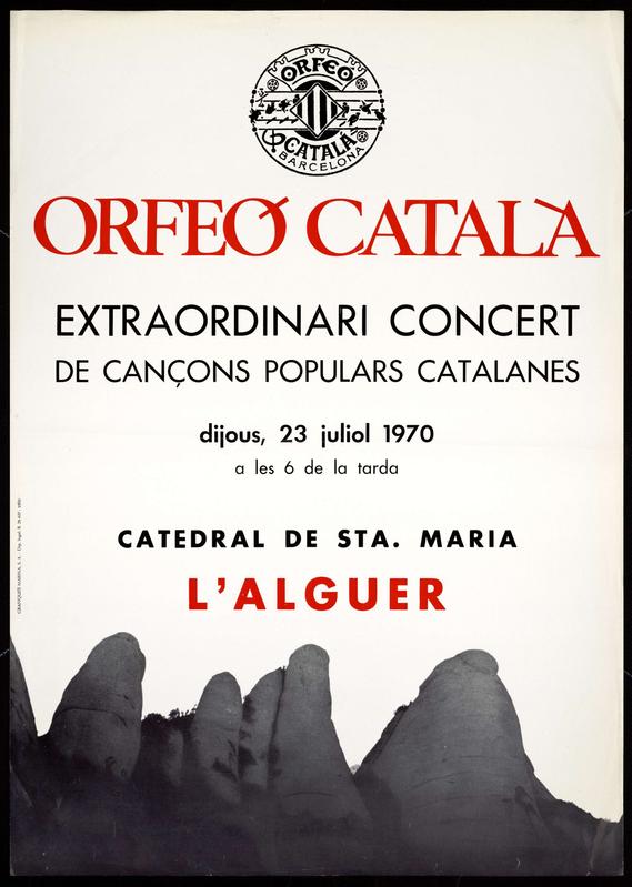 Extraordinari concert de cançons populars catalanes per l’Orfeó Català. Catedral de Santa Maria, L’Alguer.