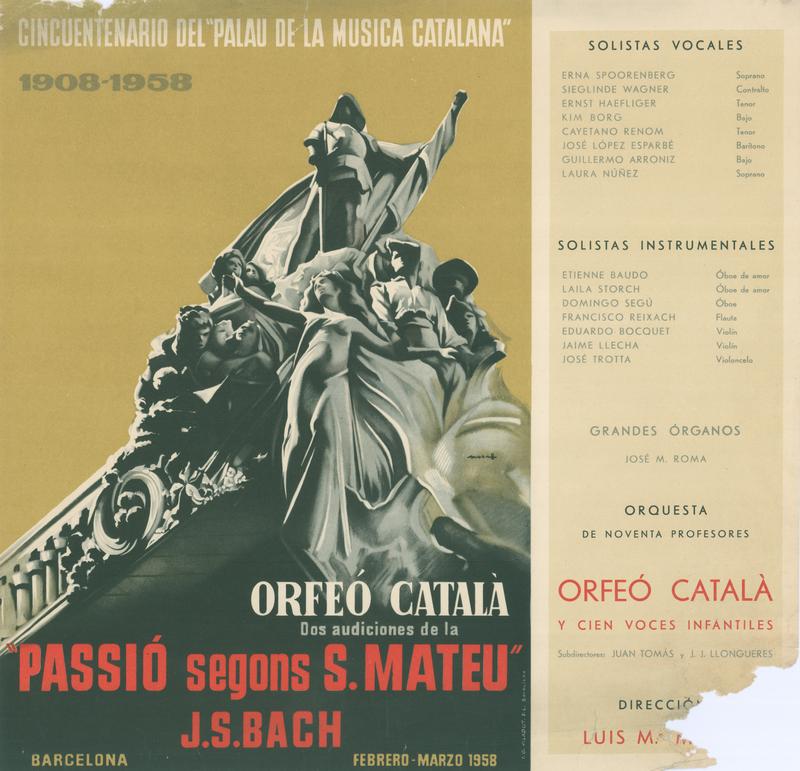 Orfeó Català. Dos audiciones de la «Passió segons S. Mateu» J.S. Bach