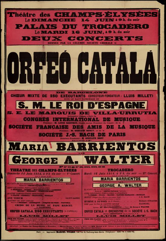 Deux concerts donnés par la célèbre société chorale l’Orfeó Català de Barcelone
