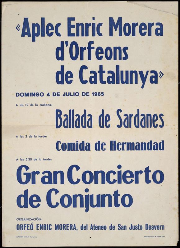 Aplec Enric Morera d’Orfeons de Catalunya a Sant Just Desvern.