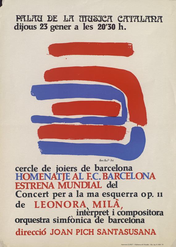 Homenatge al F.C. Barcelona. Estrena mundial del «Concert per a la mà esquerra» de Leonora Milà