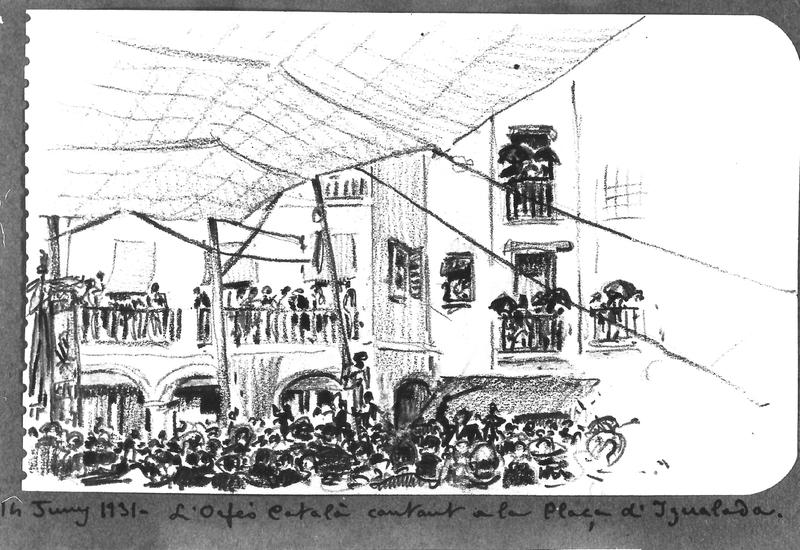 L’Orfeó cantant a la Plaça d’Igualada