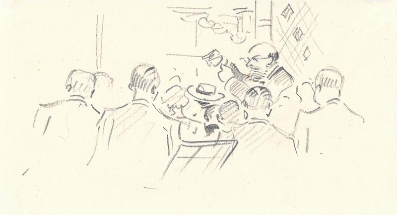 [El Mestre Pujol dirigint el Salve Regina a Montserrat]