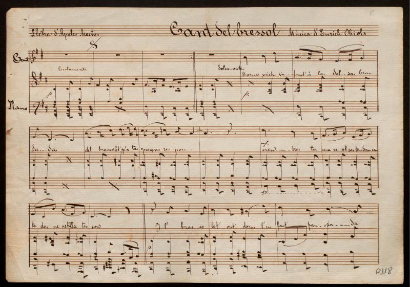 Cant del bressol. Lletra d’Apeles Mestres. Música d’Enrich Obiols