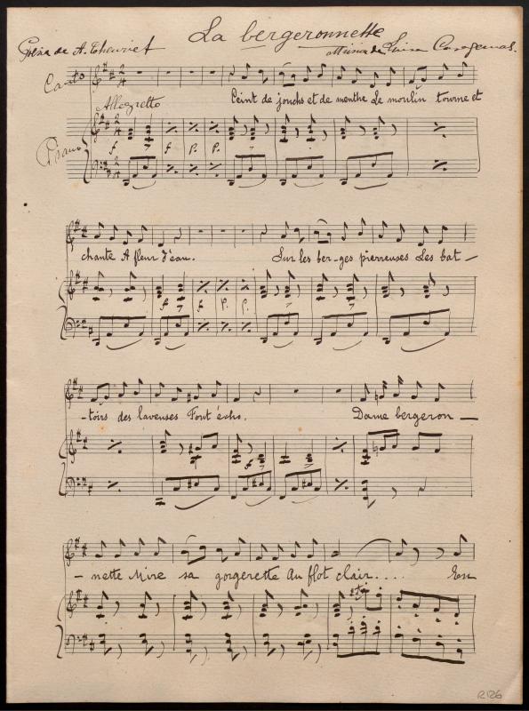 La bergeronette.  Poesia de A. Theuriet. Música de Lluïsa Casagemas