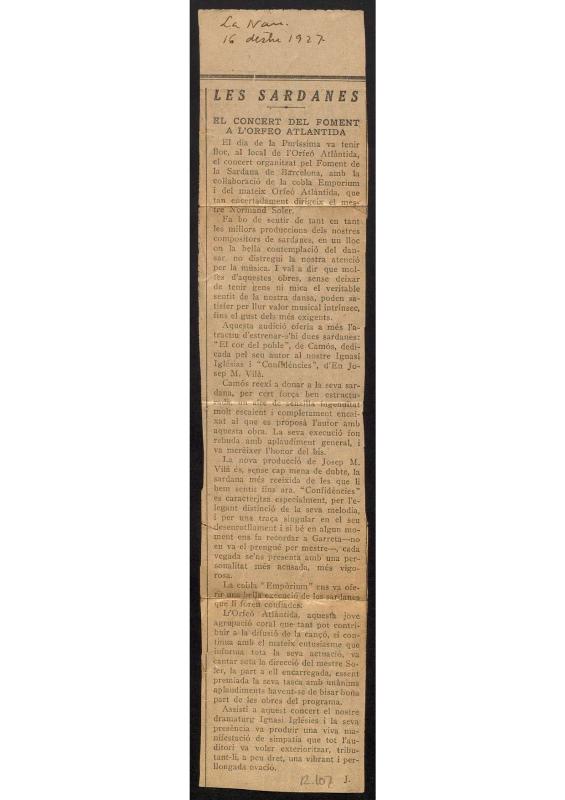 [Diversos articles fent referència a Lluís Camós]