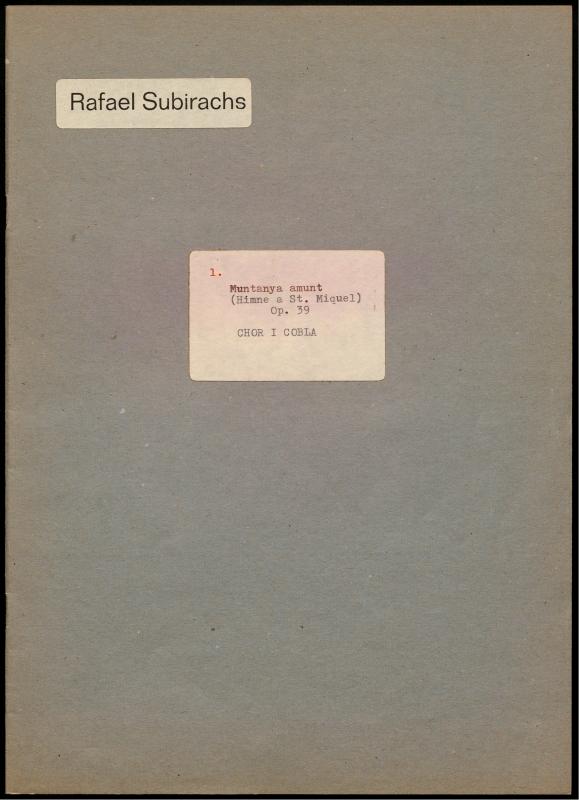 Muntanya amunt. Himne a S. Miquel dels Sants. Op. 39
