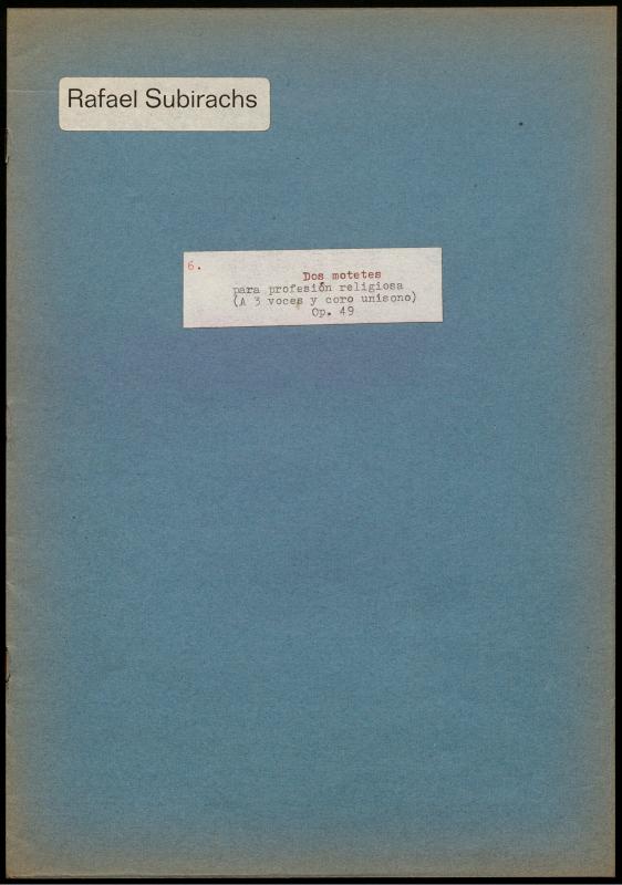 Dos Motetes para Profesión Religiosa